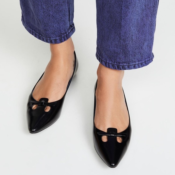 🔥🔥🔥NEW Marc Jacobs The Mouse Shoe Demi-Wedge Black Pointy Flats Shoes - Picture 2 of 9